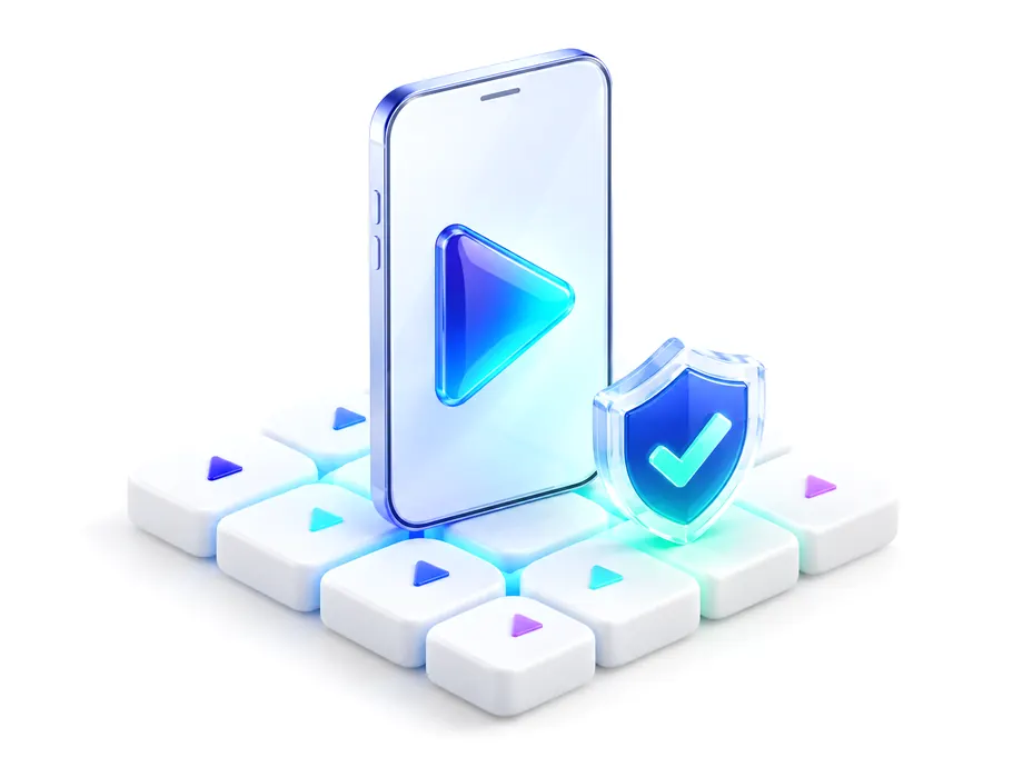 Android 앱 보안 재생을 표현한 PlaynPlay 일러스트